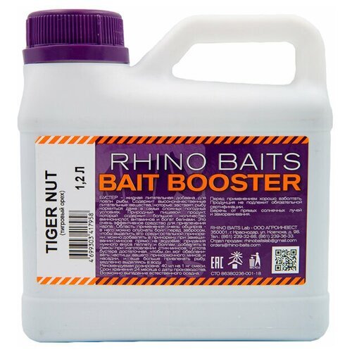 RHINO BAITS Bait Booster Liquid Food (жидкое питание) Tiger nut (тигровый орех ), канистра 1,2 литра
