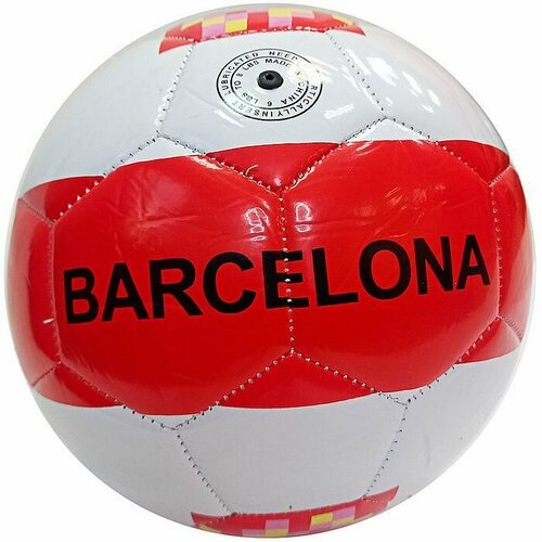 Мяч футбольный MEIK Barcelona (PVC 1,6 мм, 315 гр. , маш. сш. ) (красный/белый)