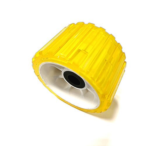 Ролик опорный для лодочного прицепа KNOTT L=75 мм, D=128/22 мм PVC жёлтый