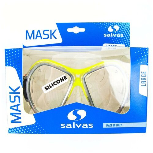 Маска для плавания Salvas Phoenix Mask, арт.CA520S2GYSTH, р.Senior, сереб/жёлт