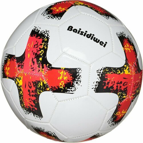 Мяч футбольный Junfa Крест бело-красный 23 см WA-34932/бело-красный