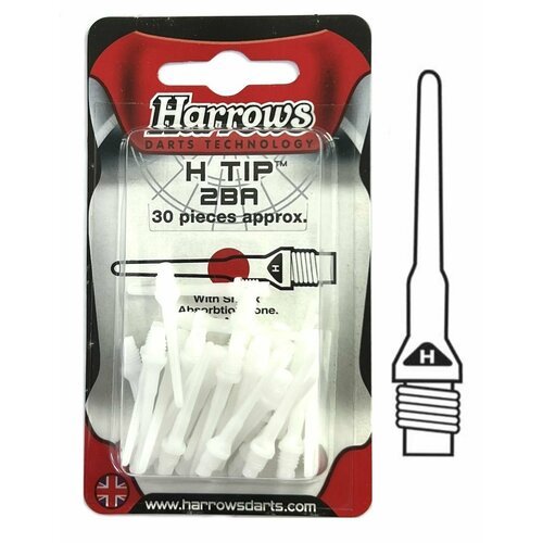 Запасные иглы для дротиков SOFTIP Harrows (30шт.) H-Tip 24 мм белый