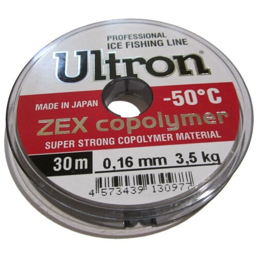 Леска Ultron Zex Copolymer 0,16мм 30м прозрачная