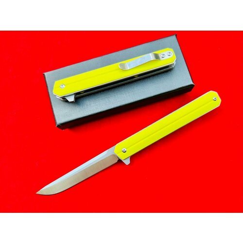 Нож складной флиппер Five Pro Москит classic сталь D2, желтый