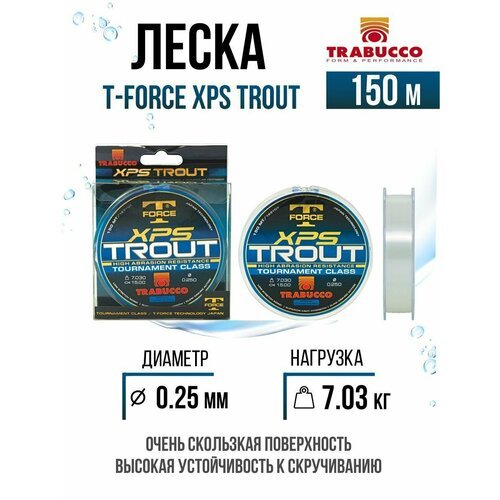 Монолеска для рыбалки Trabucco T-Force XPS Trout 150m Clear 0.250mm 7.03kg