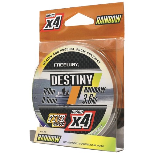 Шнур плетеный FWx4 DESTINY RAINBOW (multicolor) 0.16 LB13 6kg