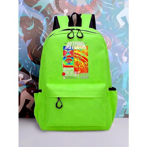 Большой зеленый рюкзак с DTF принтом эстетика киберпанк - 2062