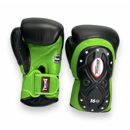 Боксерские перчатки Twins BGVL6 MK green black 16 унций