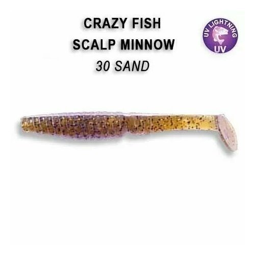 Силиконовые приманки Crazy Fish Scalp minnow 4' 18-100-30-6, кальмар, 4 шт. Приманка для рыбалки, 100 мм.