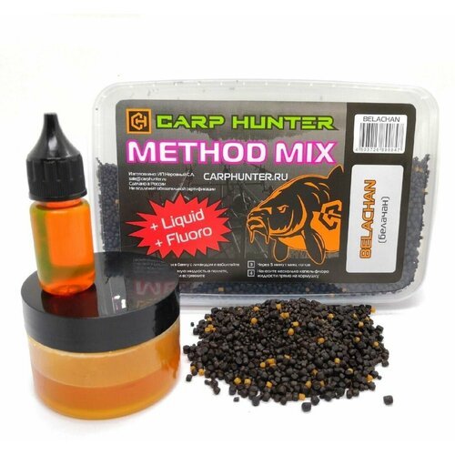 Прикормочная смесь пеллетсов Method mix Pellets + Fluoro + Liquid Belachan (белачан) CARPHUNTER