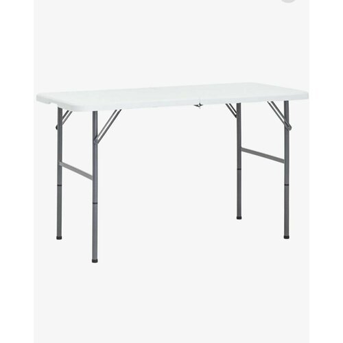Стол складной туристический белый, усиленный, пластиковый (122х61х74 см)