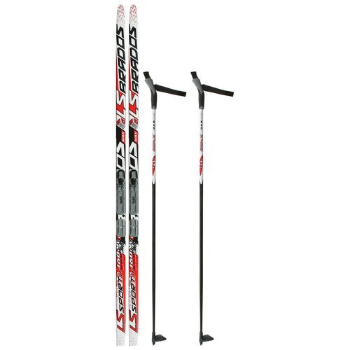 Комплект лыжный бренд ЦСТ, длина лыж 160 см, длина палок 120 см, крепление NNN, цвет микс