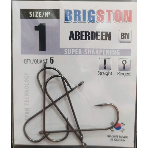 Рыболовные крючки Brigston Aberdeen (BN) №1 упаковка 5 штук