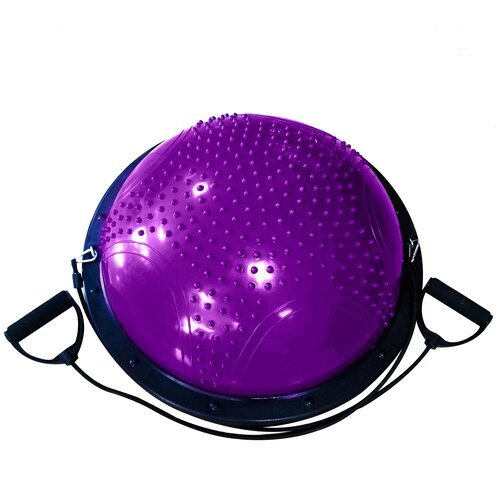 Полусфера для фитнеса массажная 60 см, Мяч Босу, балансировочная платформа CLIFF, фиолетовая