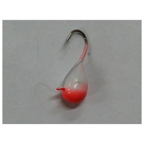 Мормышка Капля с ухом цвет: Красно-Белое 5мм 2гр 10шт