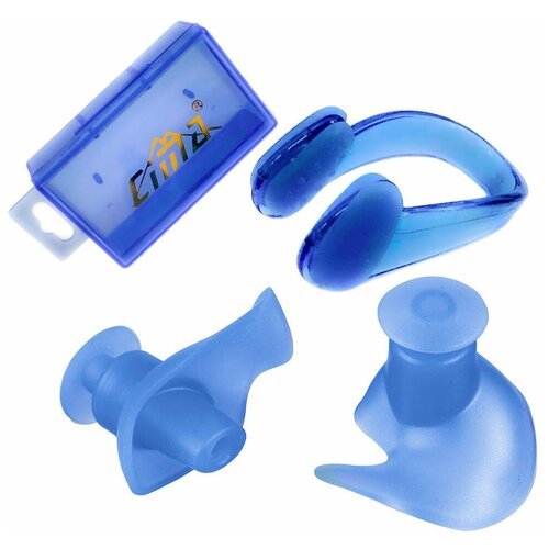 C33425-1 Комплект для плавания беруши и зажим для носа (синие)