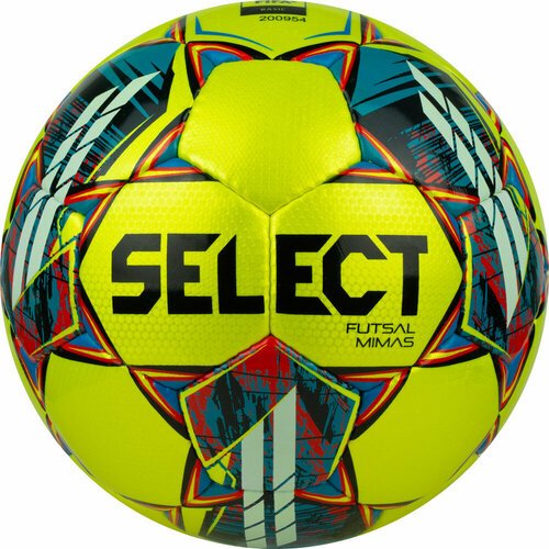 Мяч футзальный SELECT Futsal Mimas, 1053460550, р.4, BASIC, 32 пан, гл. ПУ, руч. сш, жел-сине-красный