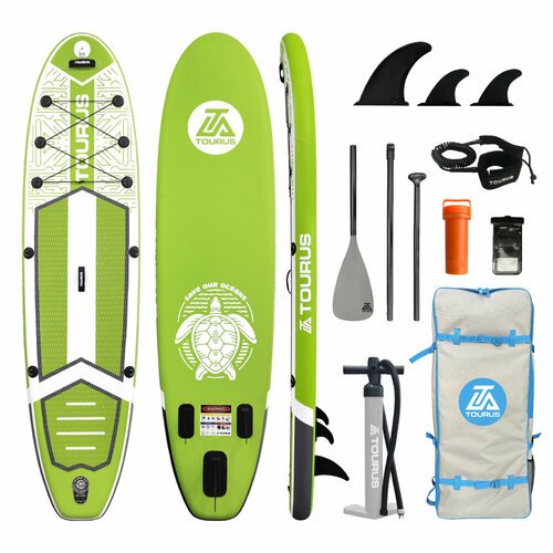 Надувная серфинг доска SUP board TOURUS 10.6 TS-NW001 2023 (320х81х15 см) с рюкзаком, веслом, насосом и страховочным лишемSUP-доска
