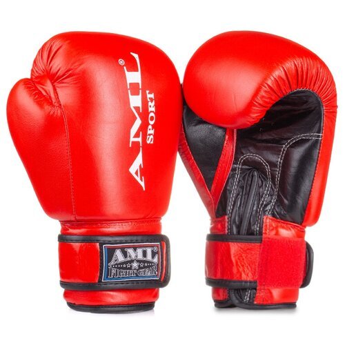 Перчатки боксерские AML Sport кожа, красные (12 унций)