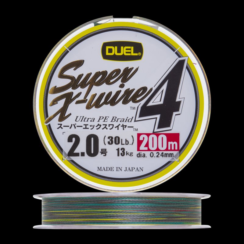 Шнур плетеный Duel PE Super X-Wire 4 #2 0,24мм 200м (5color-Yellow marking)