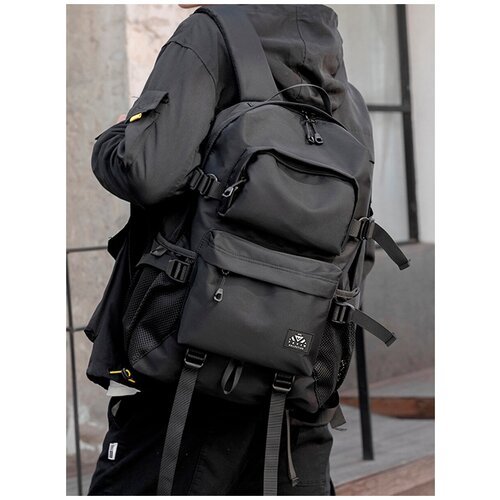 Рюкзак мужской и женский черный для ноутбука городской, стильный и модный TEVIN
