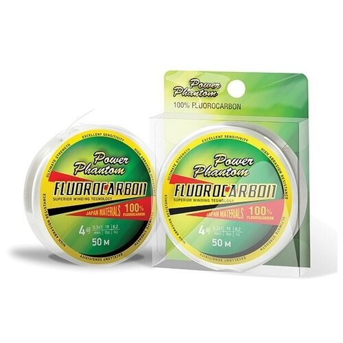 Леска Power Phantom Fluorocarbon 3,0 0,28мм, 5,7 кг, прозрачный, 30м