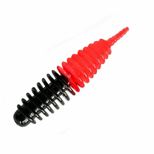 Силикон TROUT LURE (SANSAN) в банке, PLAMP 65, СЫР, COL. 19 (Black-Red), (10шт)