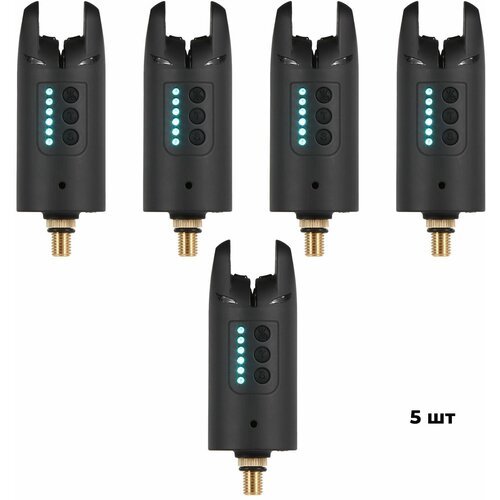 Набор сигнализаторов поклевки с регулировкой сигнала и LED подсветки 47009-5 5 шт