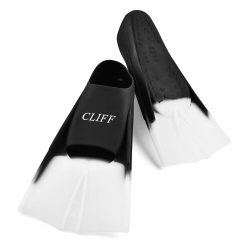Ласты для бассейна CLIFF р.42-44, чёрно-белые
