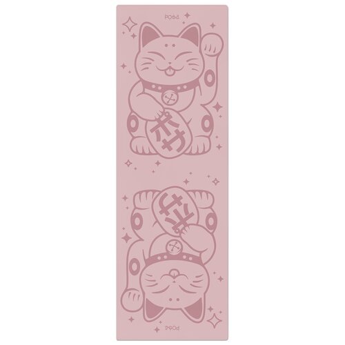 Профессиональный полиуретановый коврик для йоги POSA NonSlip Pro 6mm Pale Pink Maneki Neko