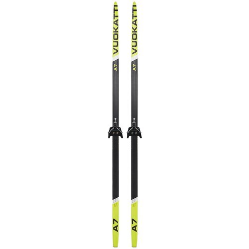 Беговые лыжи комплект VUOKATTI 190 см с креплением 75 мм Step Black/Yellow