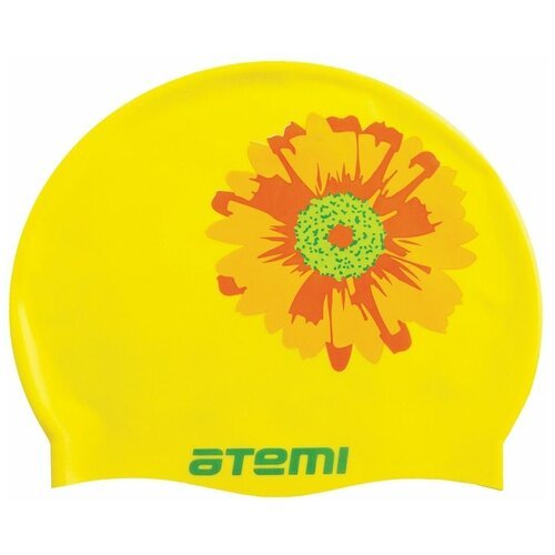 Шапочка для плавания ATEMI , силикон, жёлтая (цветок), PSC415