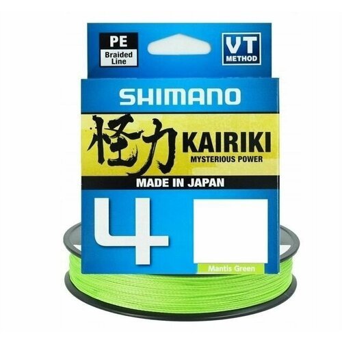 Шнур плетеный Shimano Kairiki X4 300m #2.5 (0.215mm 16.7kg) Green