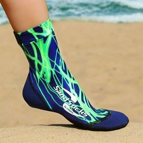 (2XS) Vincere SAND SOCKS GREEN LIGHTNING Носки для пляжного волейбола Синий/Зеленый