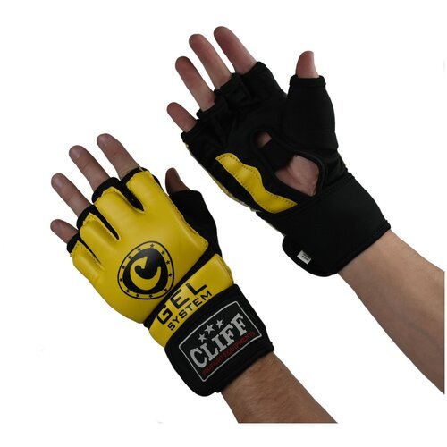 Перчатки для ММА CLIFF ULI-6031, желто-черные, р. L
