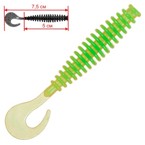 Силиконовая приманка Trigger Baits Ringer Worm 3' №146/147 7,5см. 5шт.