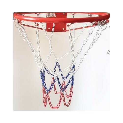 Металлическая, цветная, антивандальная баскетбольная сетка Люкс, 3,5мм, на 12 мест, с крепежом
