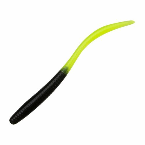 Силиконовая приманка для рыбалки Boroda Baits ivi XL 2,75' #Чёрный/Лимон, червь на щуку, окуня, судака