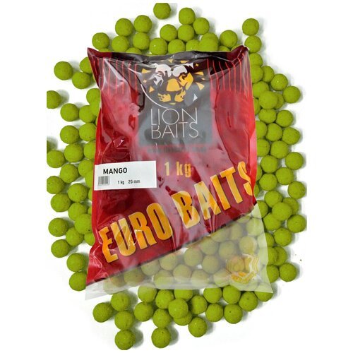 Бойлы тонущие 20 мм LION BAITS. Серия-'EURO BAITS' манго (Mango) - 1 кг