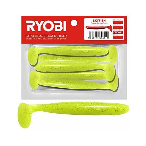 Мягкая силиконовая приманка риппер Ryobi SKYFISH (71mm), CN002 (moon light), ( упк. 5 шт.)