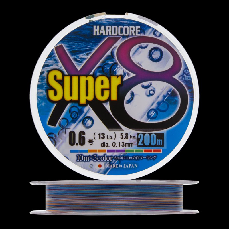 Шнур плетеный Duel Hardcore PE X8 Super #0,6 0,13мм 200м (5color)