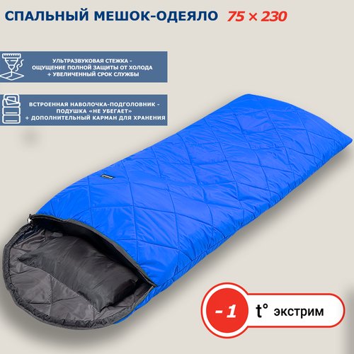 Спальный мешок Фрегат (150) с ультразвуковой стежкой, ширина 75 см, синий