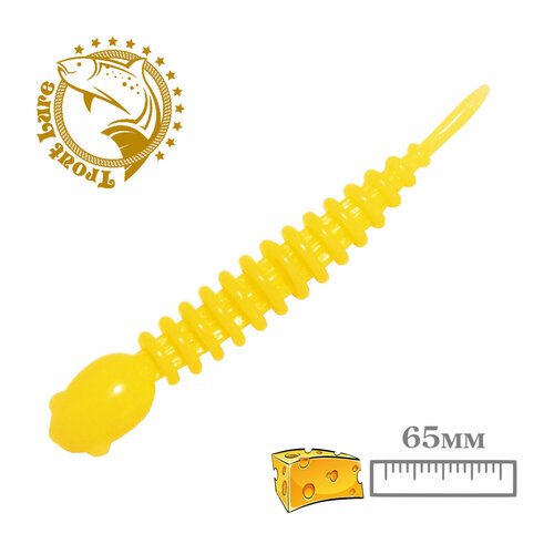 Силикон TROUT LURE (SANSAN) в банке, GOLOVASTIK 65, СЫР, COL. 9 (Yellow), (12шт)