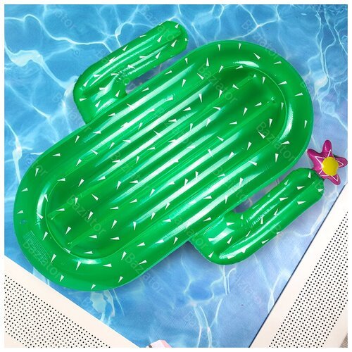 Пляжный надувной матрас плот для плавания Кактус Cactus 180 x 140см, зеленый