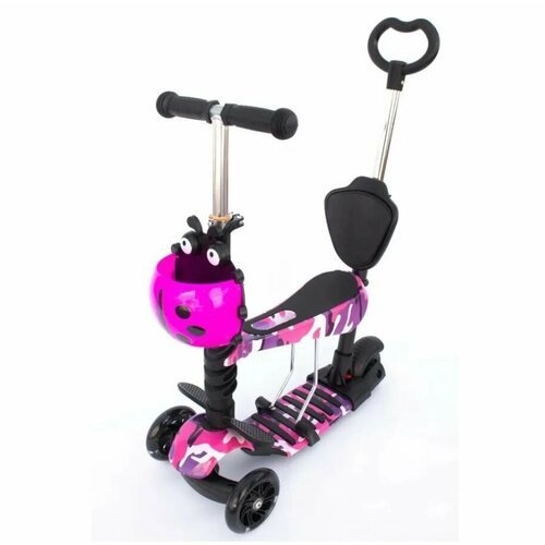 Самокат-трансформер для малышей 'Scooter' 5в1 со светящимися колесами принт (фиолетовый)