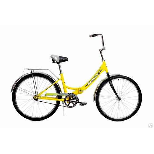Городской велосипед Байкал АВТ-2412 складной, скоростной, 6 скоростей, 24' желтый