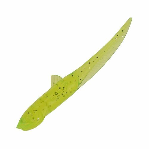 Силиконовая приманка для рыбалки Ojas NanoGlide 47мм Рак/рыба #Chartreuse tr, слаг на щуку, окуня, судака