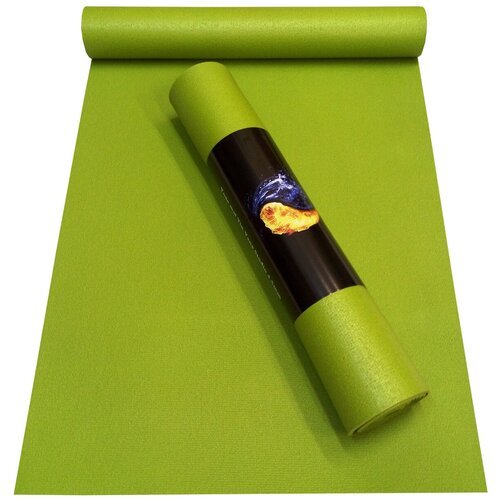 Коврик для йоги RamaYoga Yin-Yang Studio , зеленый, 175 х 60 х 0,45 см