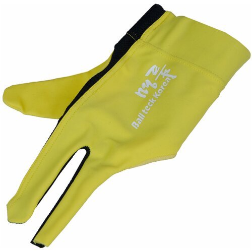 Перчатка бильярдная с защитой от скольжения Ball Teck MFO черно-желтая с замшевой вставкой