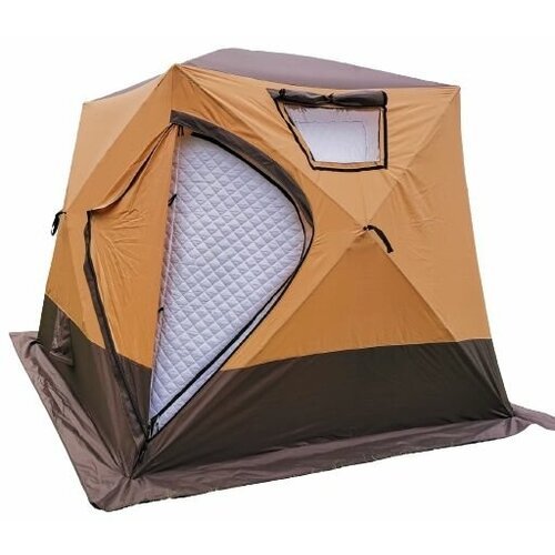 Утепленная зимняя палатка шатер для рыбалки куб, 4 слоя, размеры 2,4х2,4х2,2 м